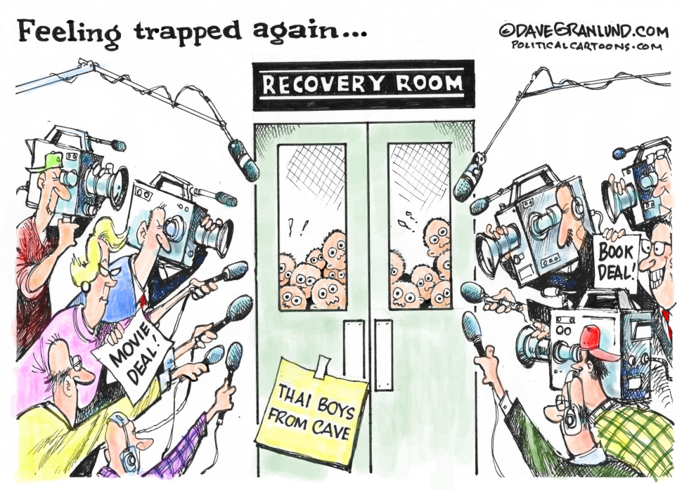  THAI BOYS RESCUE AND MEDIA by Dave Granlund