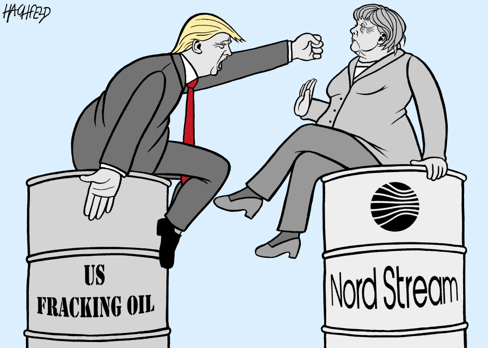 Trump, Merkel, oil