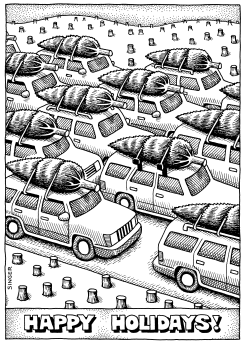 DEFORESTED HAPPY HOLIDAYS by Andy Singer
