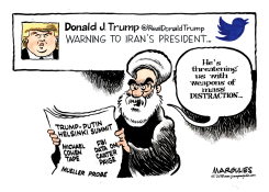 TRUMP THREATENS IRAN  by Jimmy Margulies