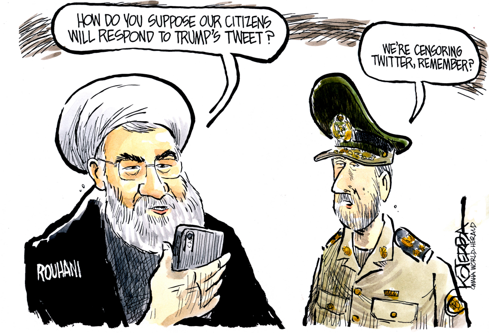  TRUMP TWEET - IRAN REACTION by Jeff Koterba