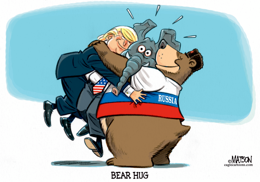 Republicans Caught In Middle of Trump Russian Bear Hug