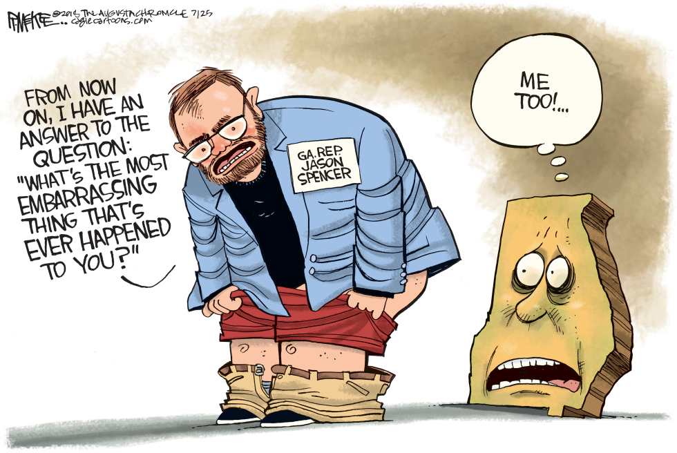  JASON SPENCER DROPS PANTS LOCAL GA by Rick McKee