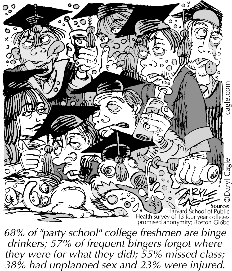  TRUE COLLEGE DRUNKS by Daryl Cagle