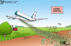 TRUMP THE CROP DUSTER by Bruce Plante