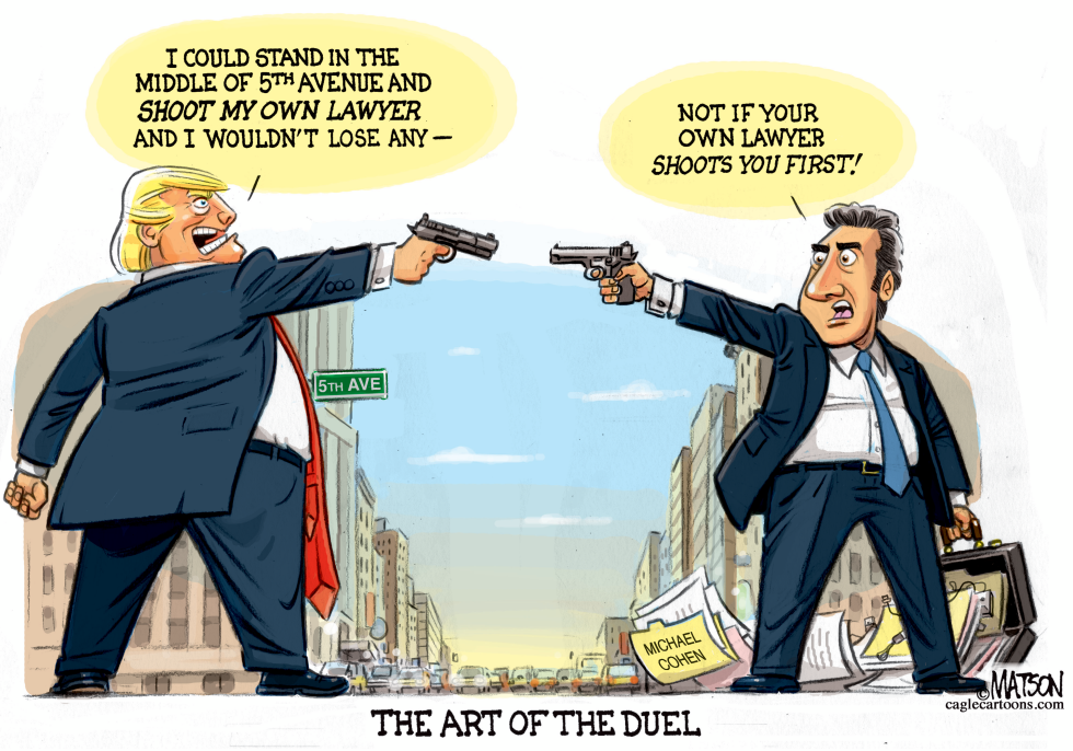  TRUMP AND COHEN DUEL ON 5TH AVENUE by RJ Matson