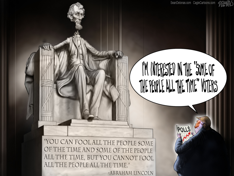 Trump poll numbers Lincoln Memorial