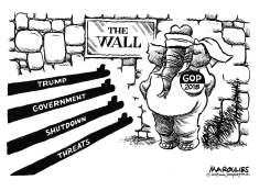 TRUMP THREATENS GOVERNMENT SHUTDOWN by Jimmy Margulies