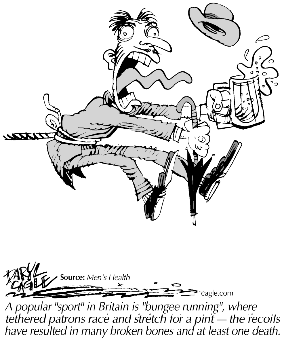  TRUE - BRITISH BUNGEE BEER by Daryl Cagle