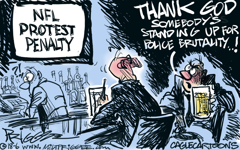  NFL PROTESTS by Milt Priggee