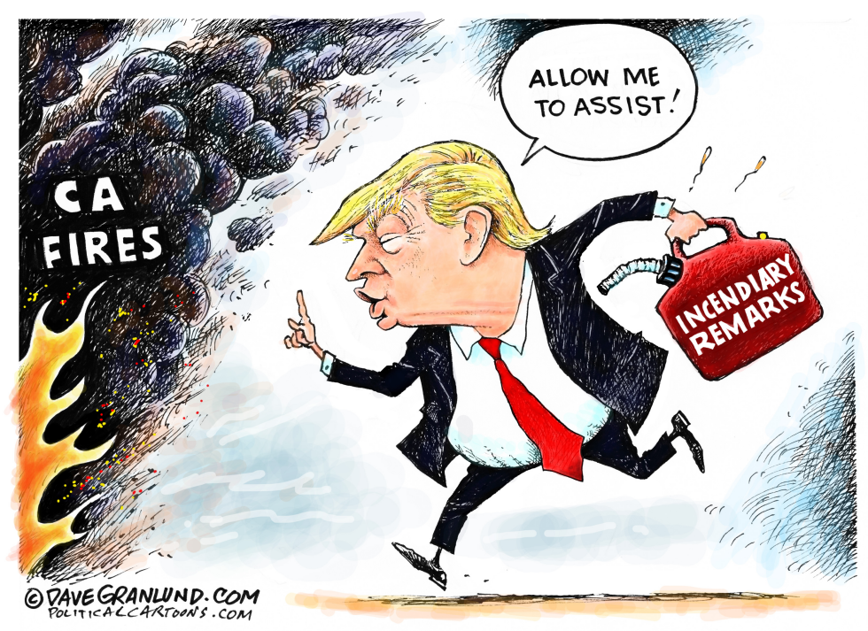  CA FIRES AND TRUMP REMARKS by Dave Granlund