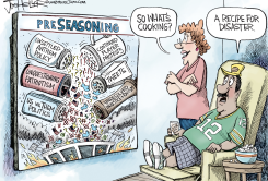PRESEASON PROTESTS by Joe Heller