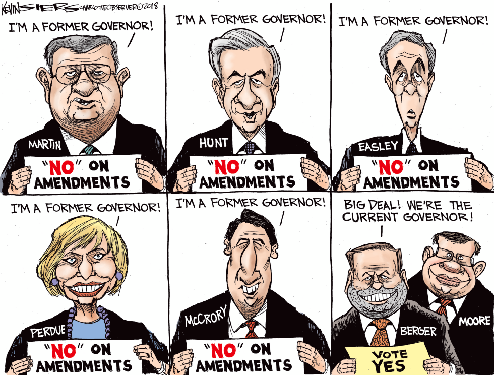  LOCAL NC FORMER GOVERNORS SAY NO by Kevin Siers