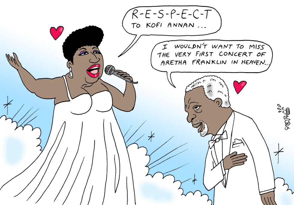  ARETHA AND KOFI IN HEAVEN by Stephane Peray