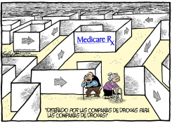 TORTURA DE LAS COMPAñIAS DE MEDICAMENTOS PARA PERSONAS DE LA TERCERA EDAD by Bob Englehart