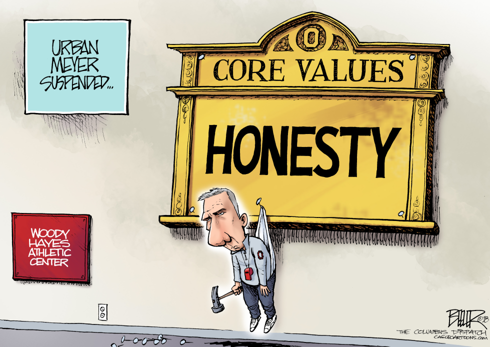  LOCAL OH URBAN MEYER SUSPENDED by Nate Beeler