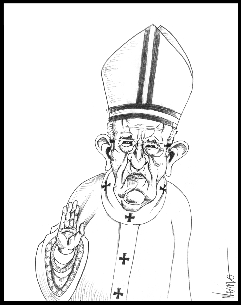 GRUMPY POPE FRANCIS by NEMØ