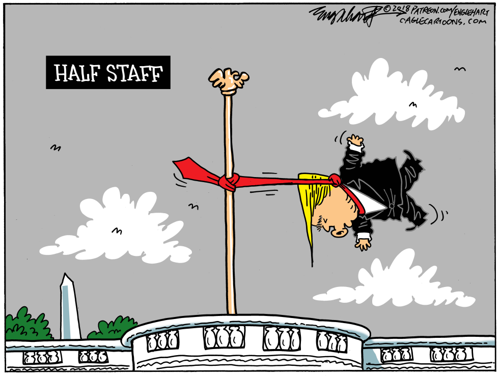  FLAG HALF STAFF by Bob Englehart