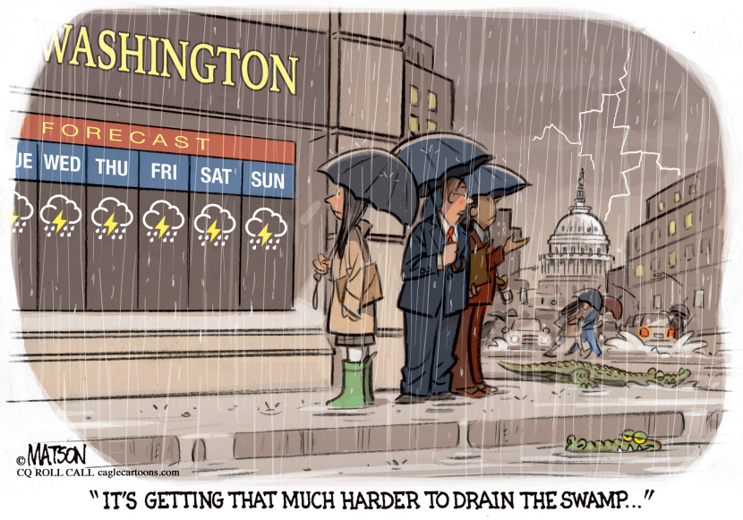 Rainy Washington Weather Makes it Harder to Drain the Swamp