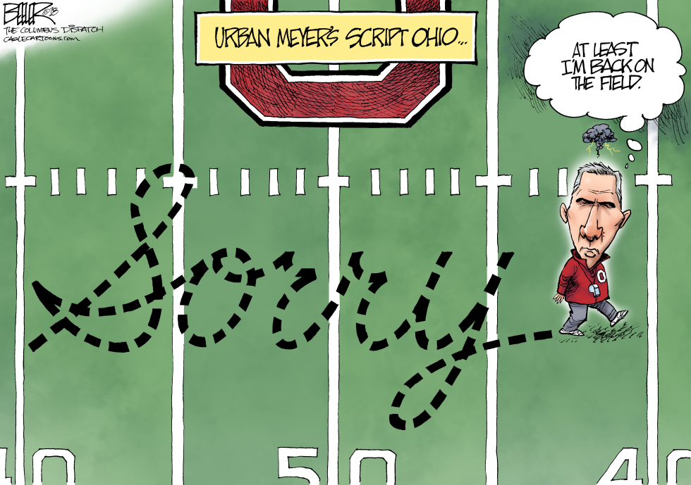  LOCAL OH SCRIPT URBAN MEYER by Nate Beeler