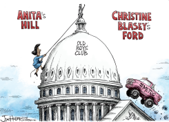 ANITA HILL AND BLASEY FORD by Joe Heller