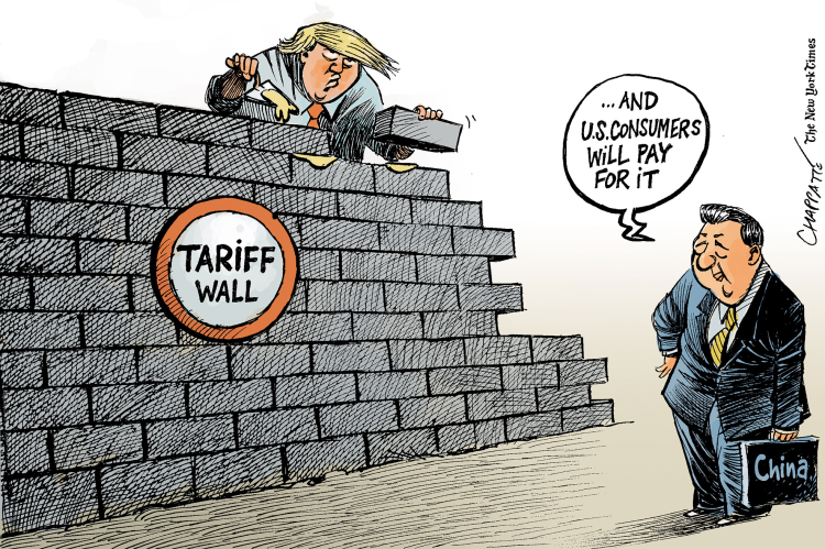 Image result for china tariff war cartoon