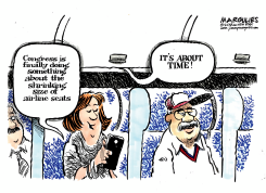 AIRLINE SEATS GETTING SMALLER  by Jimmy Margulies