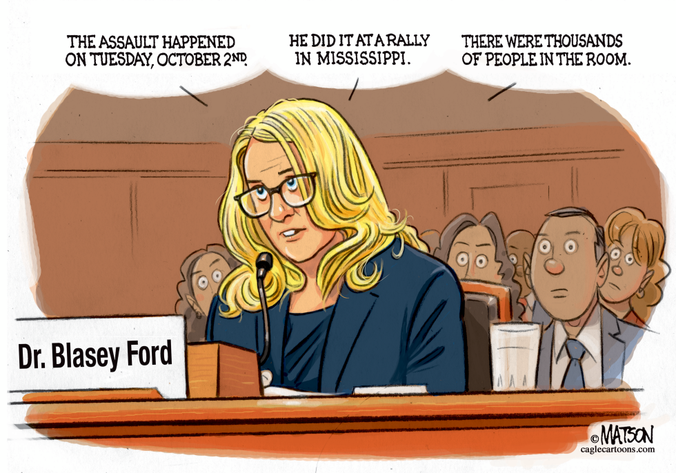  DR BLASEY FORD DESCRIBES TRUMP ASSAULT ON HER CHARACTER by RJ Matson