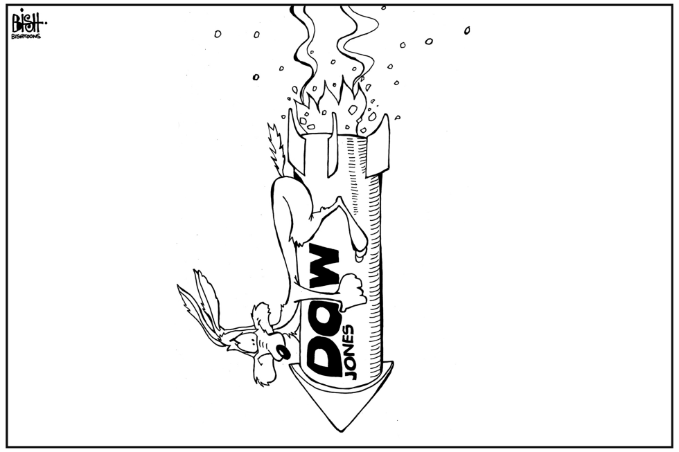 DOW JONES DROP, B/W