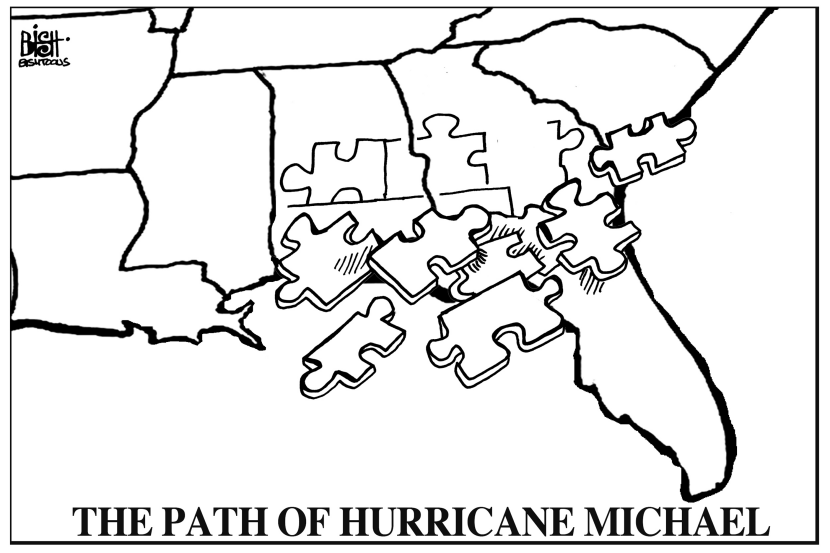 HURRICANE MICHAEL, B/W