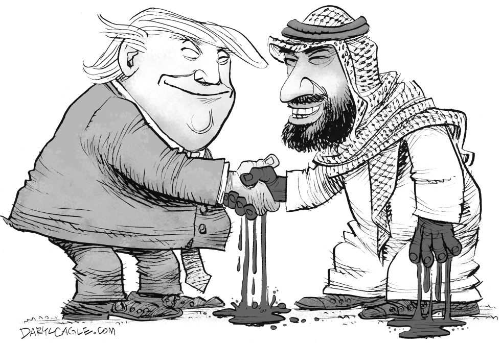 Trump and Saudi Prince Bin Salman Handshake
