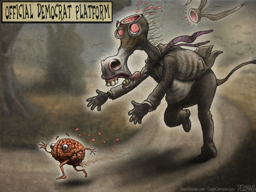  DEMOCRAT PLATFORM DONKEY BRAIN by Sean Delonas