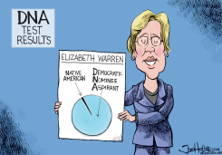 ELIZABETH WARRENS DNA by Joe Heller