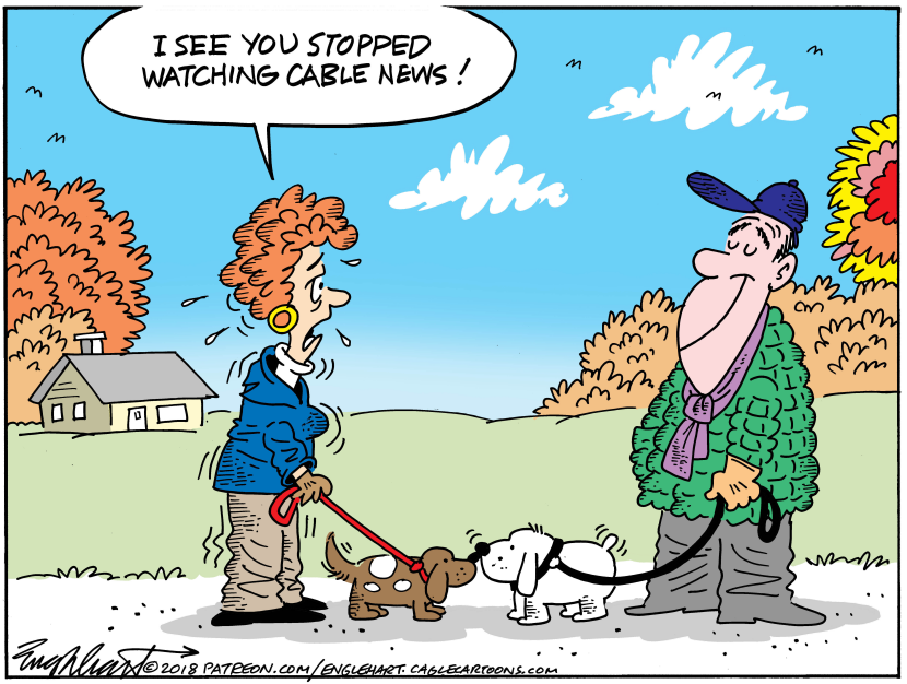 Cartoon Shows Relief After Ditching Cable News