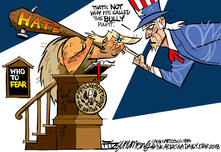 Image result for Cartoons trump bully