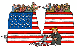 TRUMP SPLITTING AMERICA by Arend Van Dam