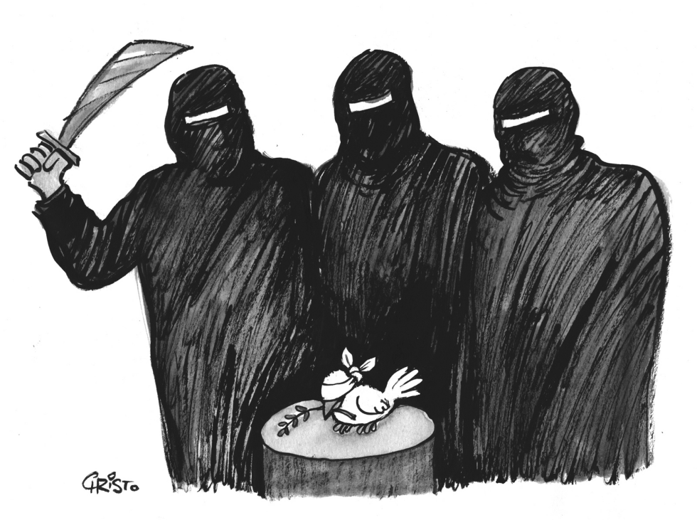 Dove taken hostage - GRAYSCALE