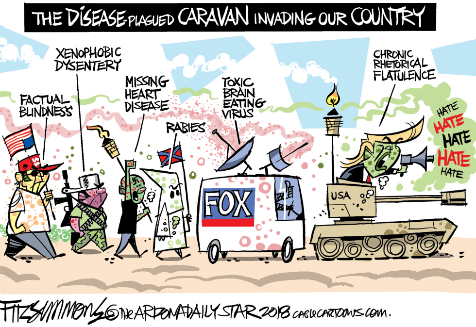  THE CARAVAN INVADING OUR COUNTRY by David Fitzsimmons