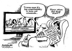 MIGRANT CARAVAN AND TRUMP by Jimmy Margulies