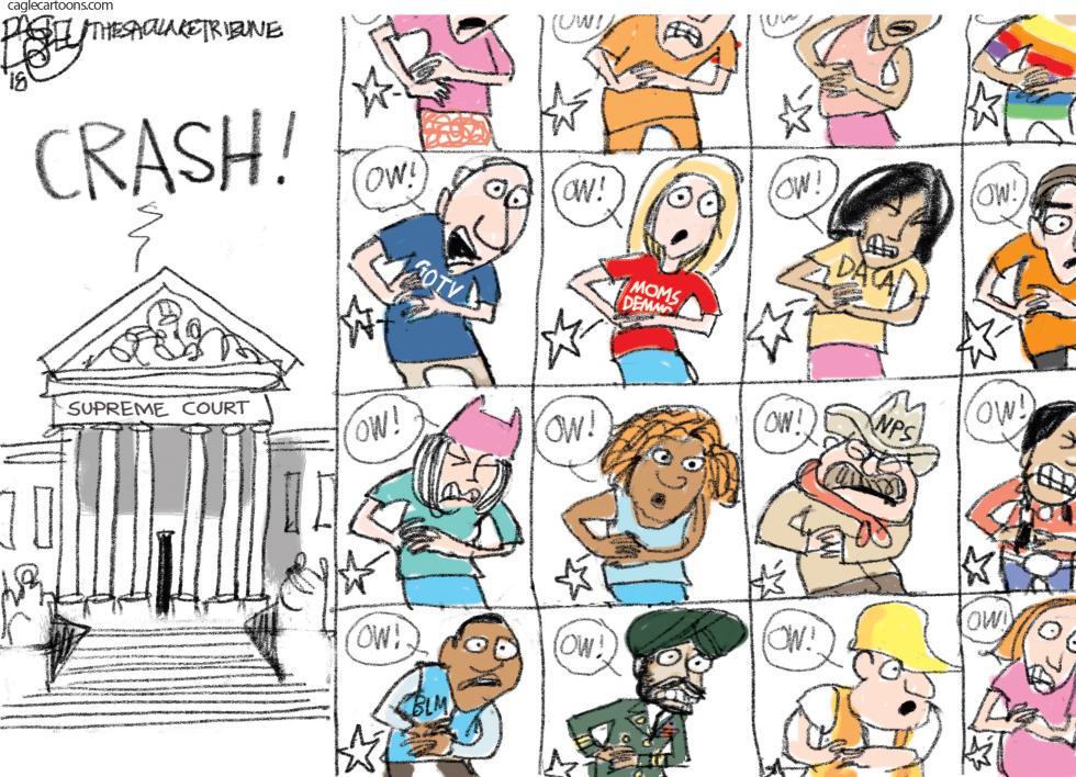  FEELING HER PAIN - RUTH BADER GINSBURG by Pat Bagley