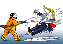 FIREMEN AND TRUMP by Arcadio Esquivel