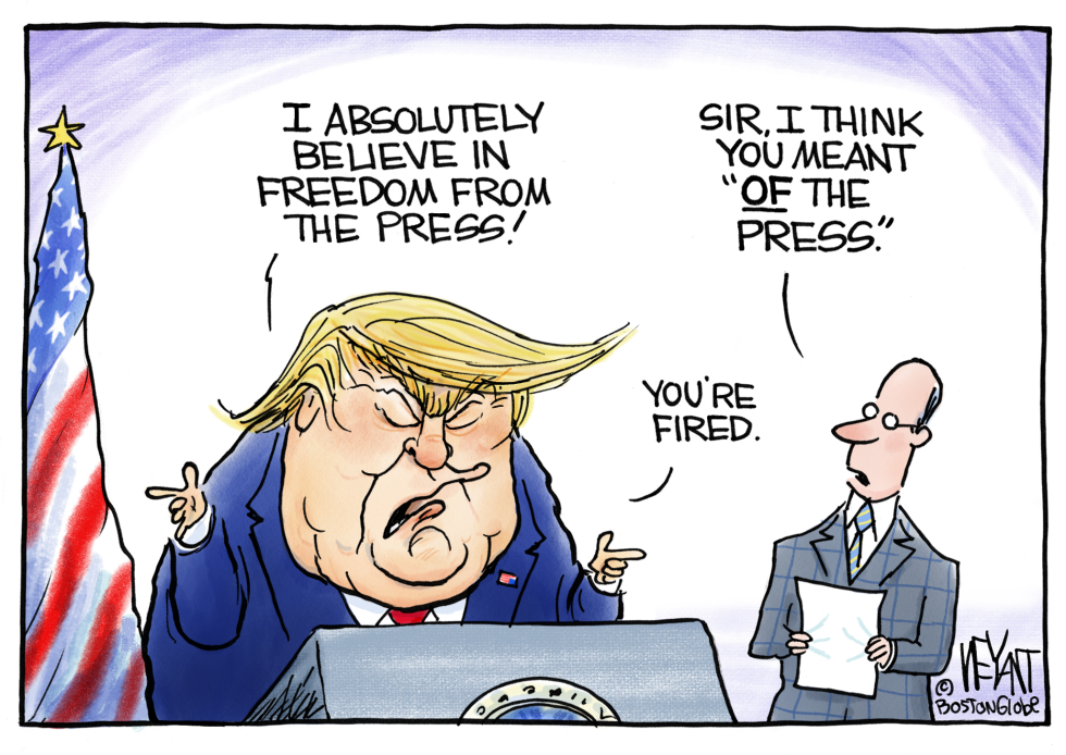 Trump Cartoon Shows Belief in Freedom From the Press