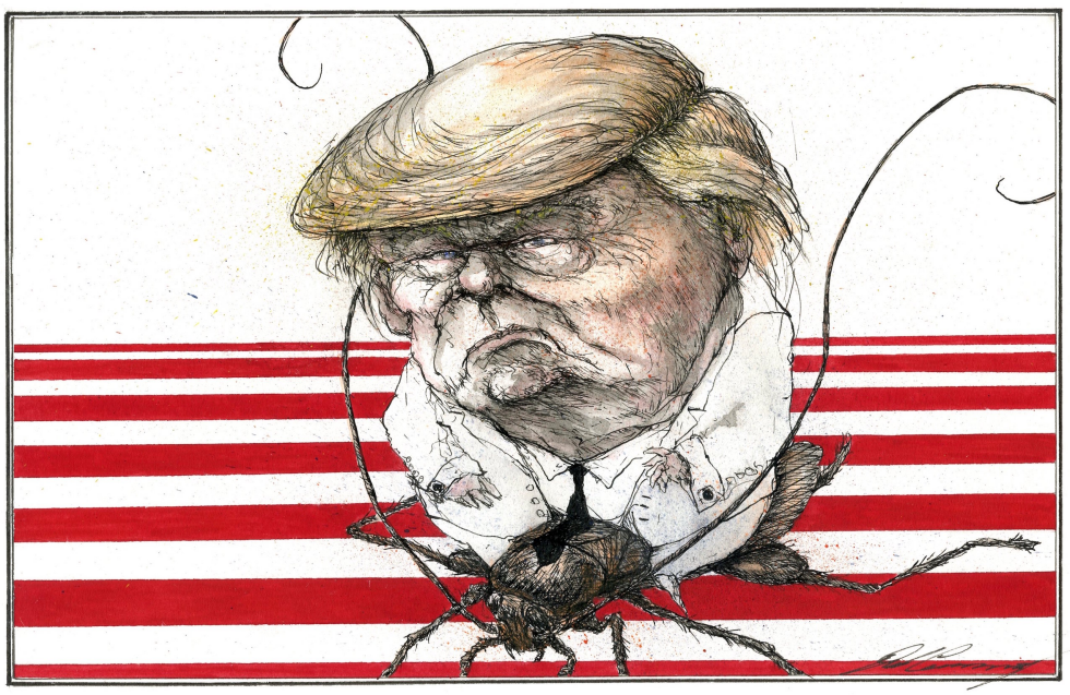  TRUMP RIDING A ROACH by Dale Cummings