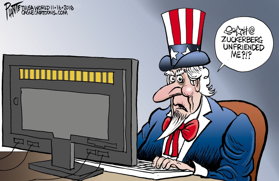 Bruce Plante Cartoon Uncle Sam And Facebook Cartoons