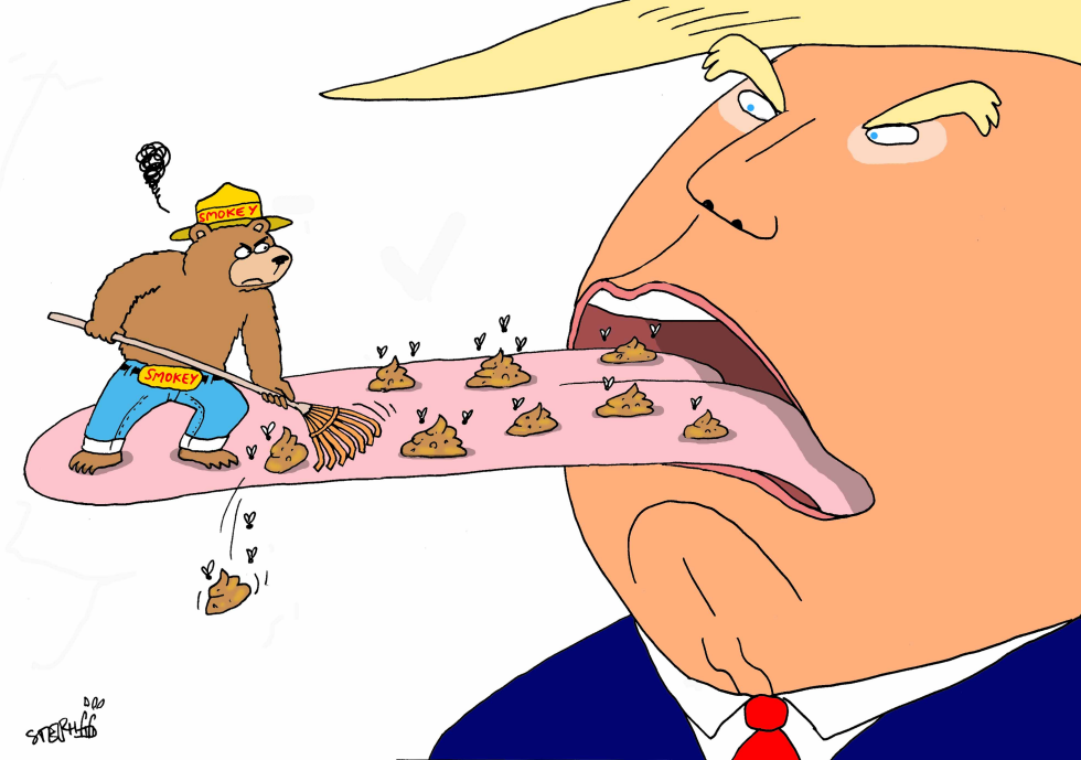 Raking the tongue of Trump