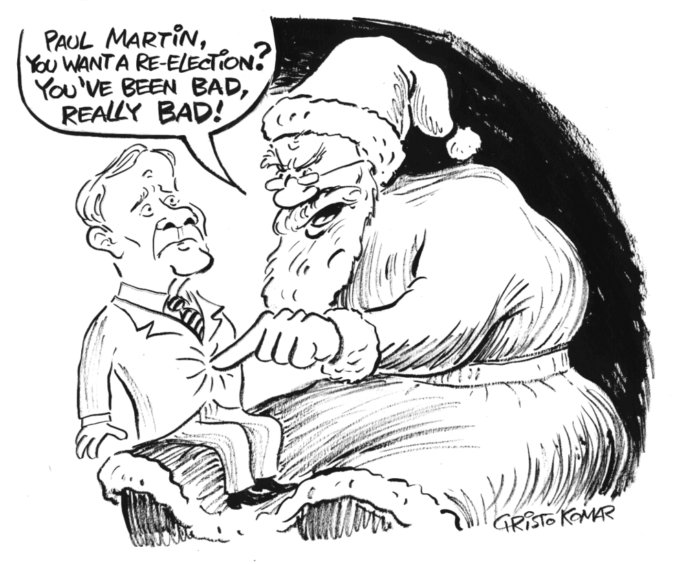 Santa in Canada - B&W