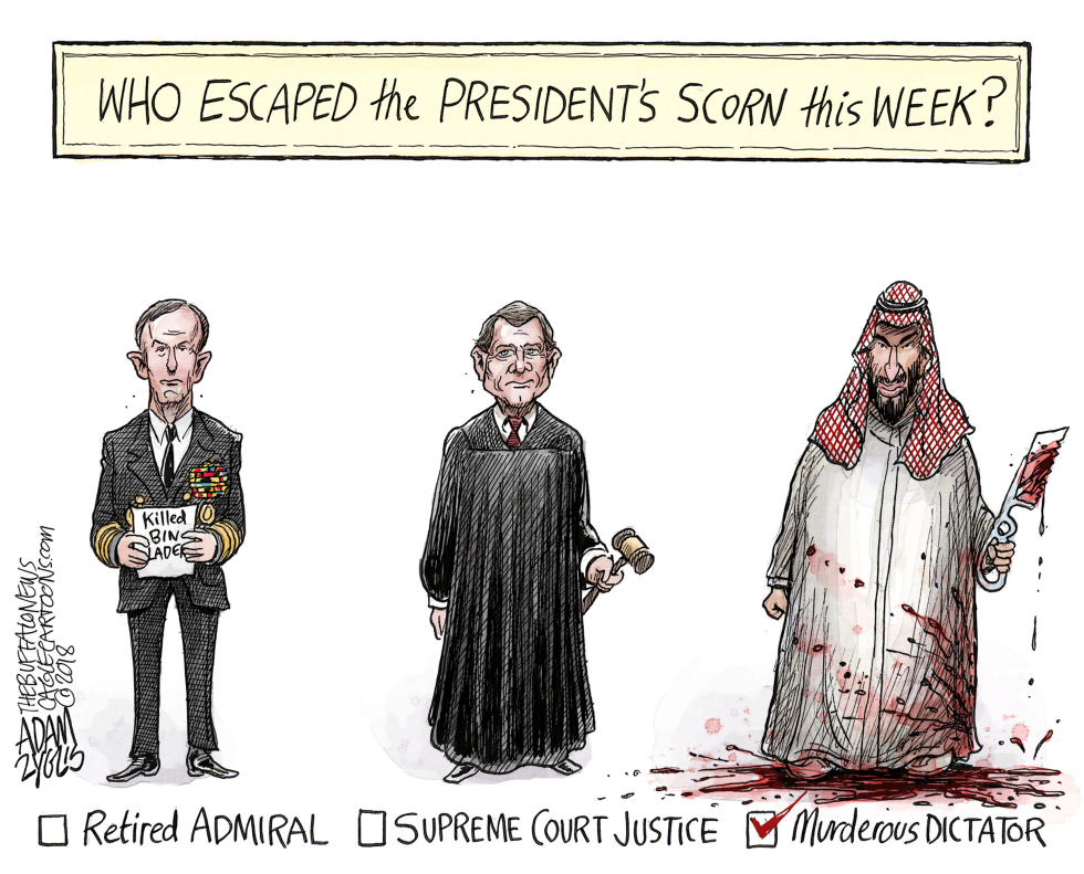  PRESIDENT'S SCORN by Adam Zyglis