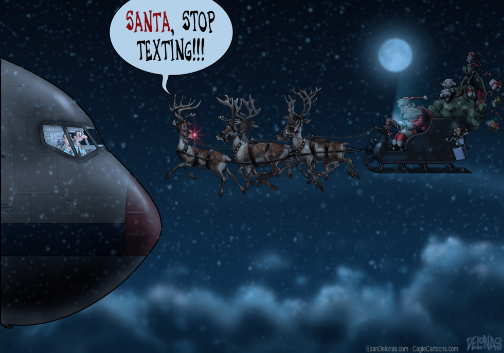  SANTA TEXTING CHRISTMAS by Sean Delonas