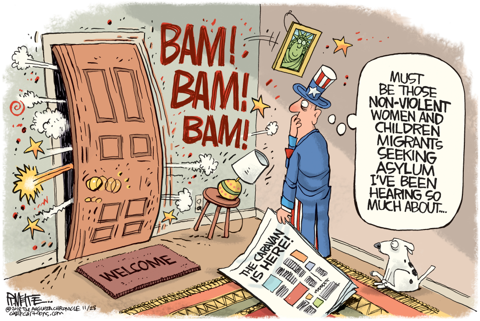  CARAVAN AT THE DOOR by Rick McKee