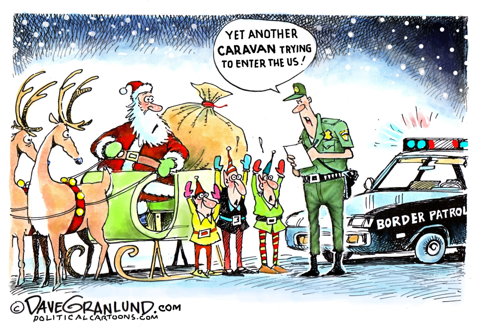  XMAS BORDER CROSSINGS by Dave Granlund